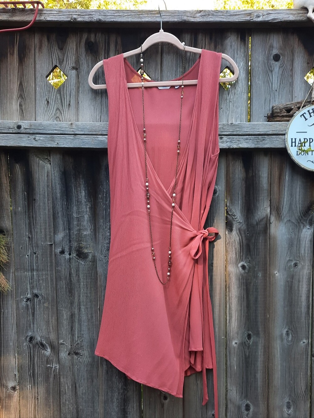 La Vie en Rose AQUA, Sleeveless Wrap XL 100% Rayon Coral Colour
